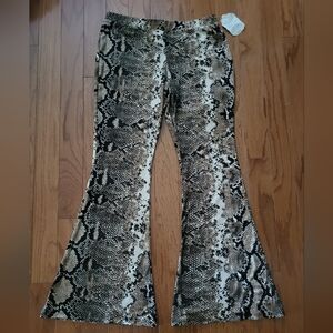 Altar'd State Flare Snake Print Flare Pants Leggings Sz L